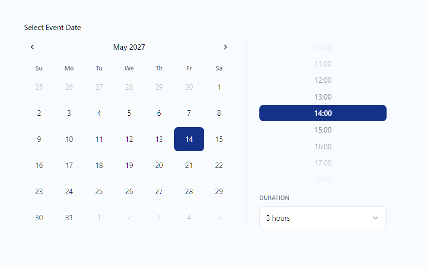 End-to-end booking flow